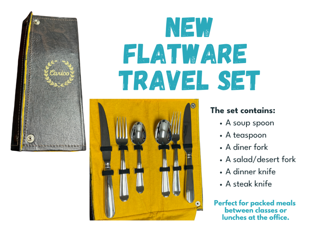 CARICO’S COLLEGE KICK-OFF SALE - FRESHMAN SURVIVAL KITS & FIRST APARTMENT ESSENTIALS POWERED BY CARICO 3 NEW Flatware Travel Set